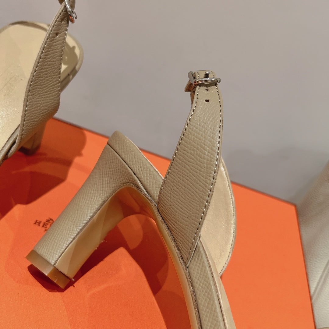 HOLY 75 SANDAL IN BISQUE BEIGE GRAINED CALFSKIN - 35