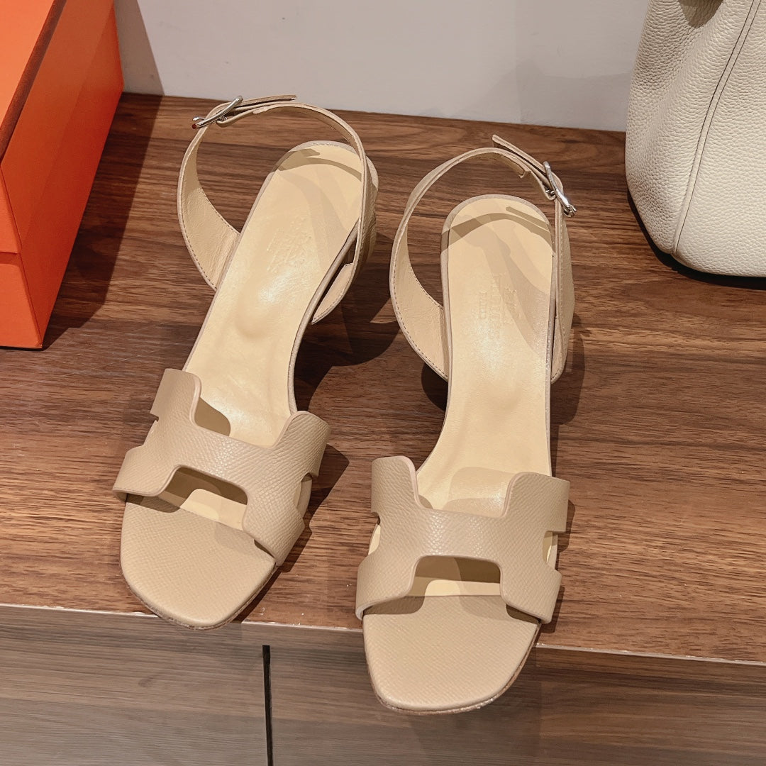 SLINGBACK SANDAL ETERNITE 75 BEIGE LAMBSKIN - 35