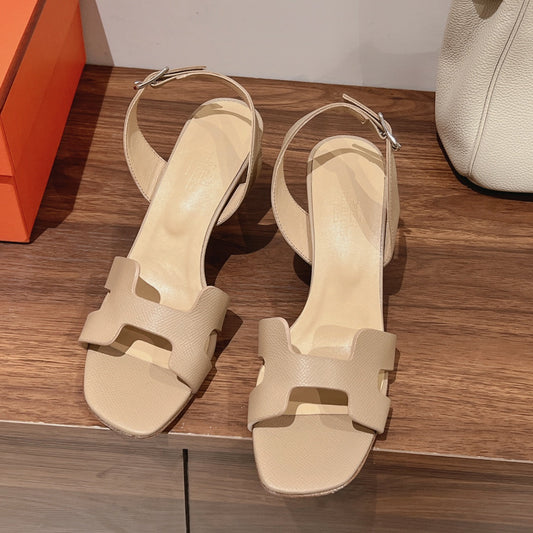SLINGBACK SANDAL ETERNITE 75 BEIGE LAMBSKIN - 35