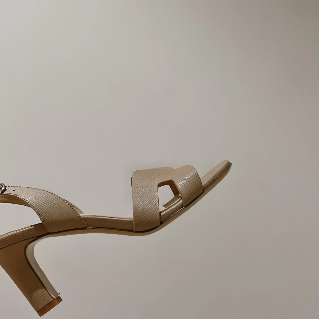 SLINGBACK SANDAL ETERNITE 75 BEIGE LAMBSKIN - 35