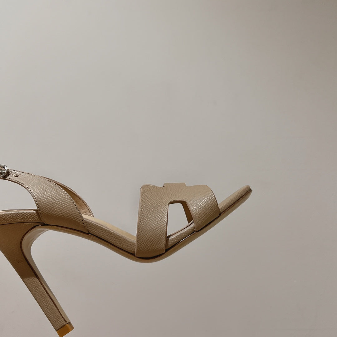 SLINGBACK SANDAL ETERNITE 105 BEIGE LAMBSKIN - 35