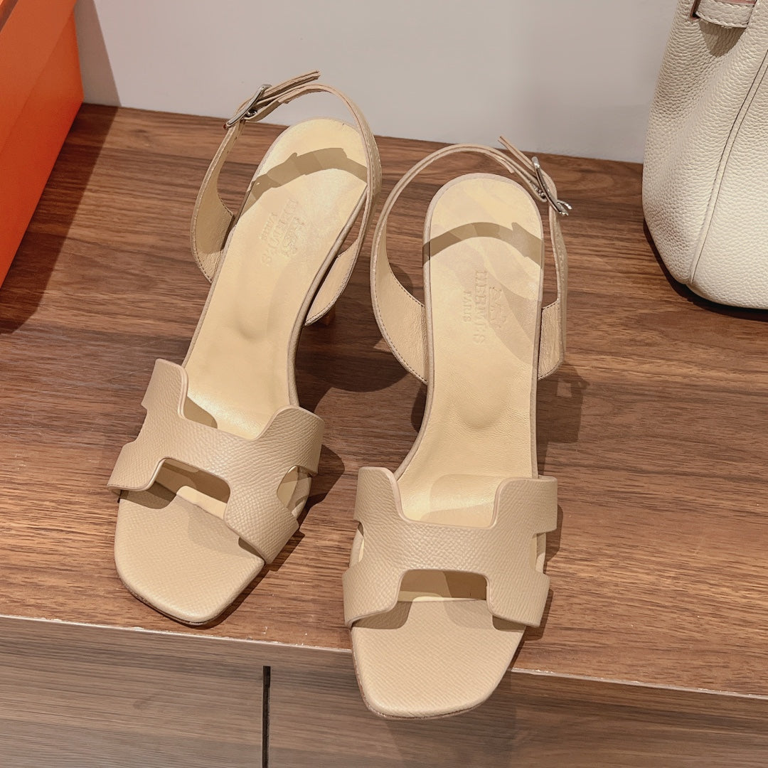 SLINGBACK SANDAL ETERNITE 105 BEIGE LAMBSKIN - 35