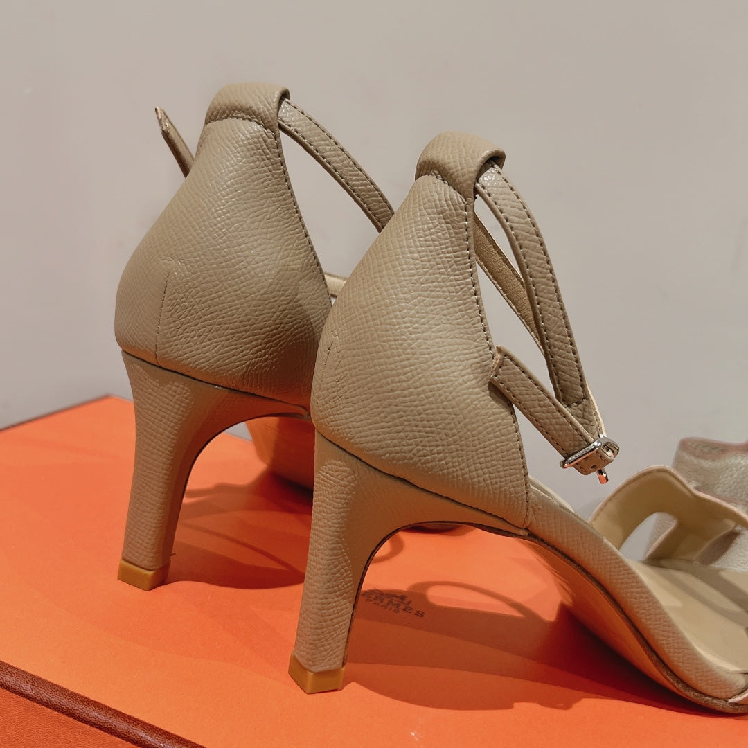 PREMIERE 70 SANDAL IN SAND BROWN CALFSKIN - 35