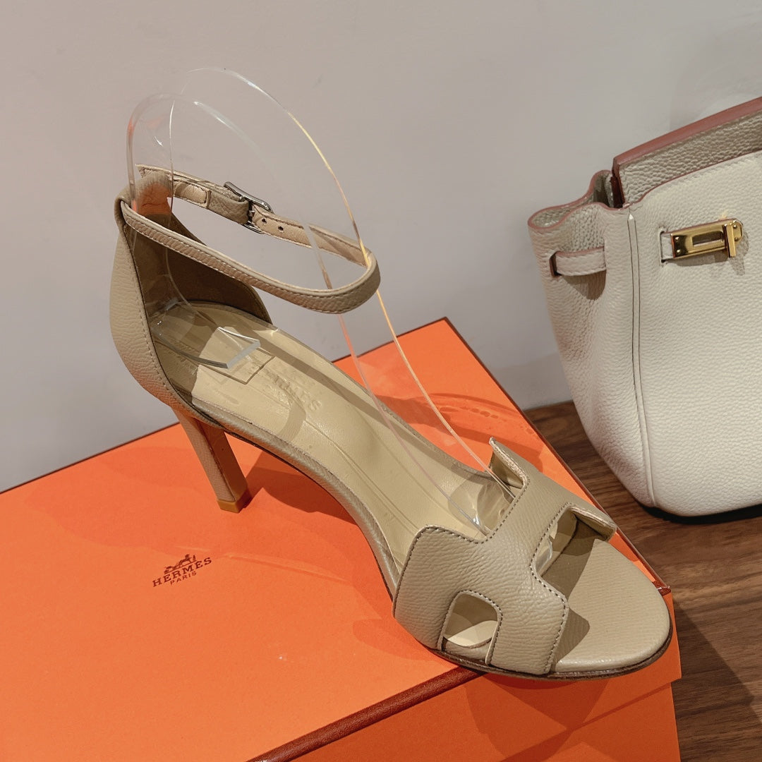 PREMIERE 105 SANDAL IN SAND BROWN CALFSKIN - 35