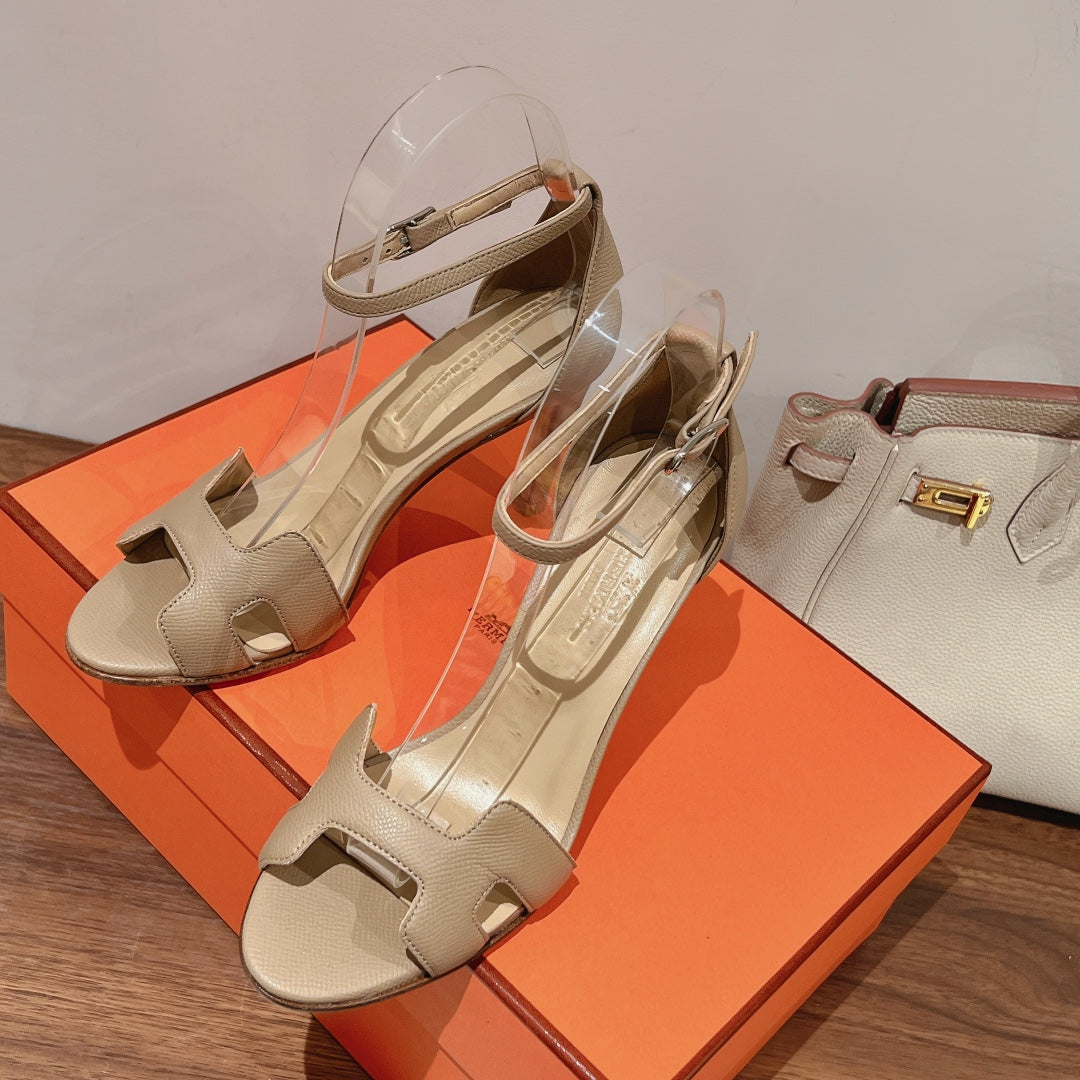 PREMIERE 105 SANDAL IN SAND BROWN CALFSKIN - 35