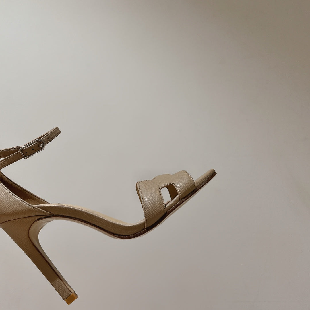 PREMIERE 115 SANDAL IN SAND BROWN CALFSKIN - 35