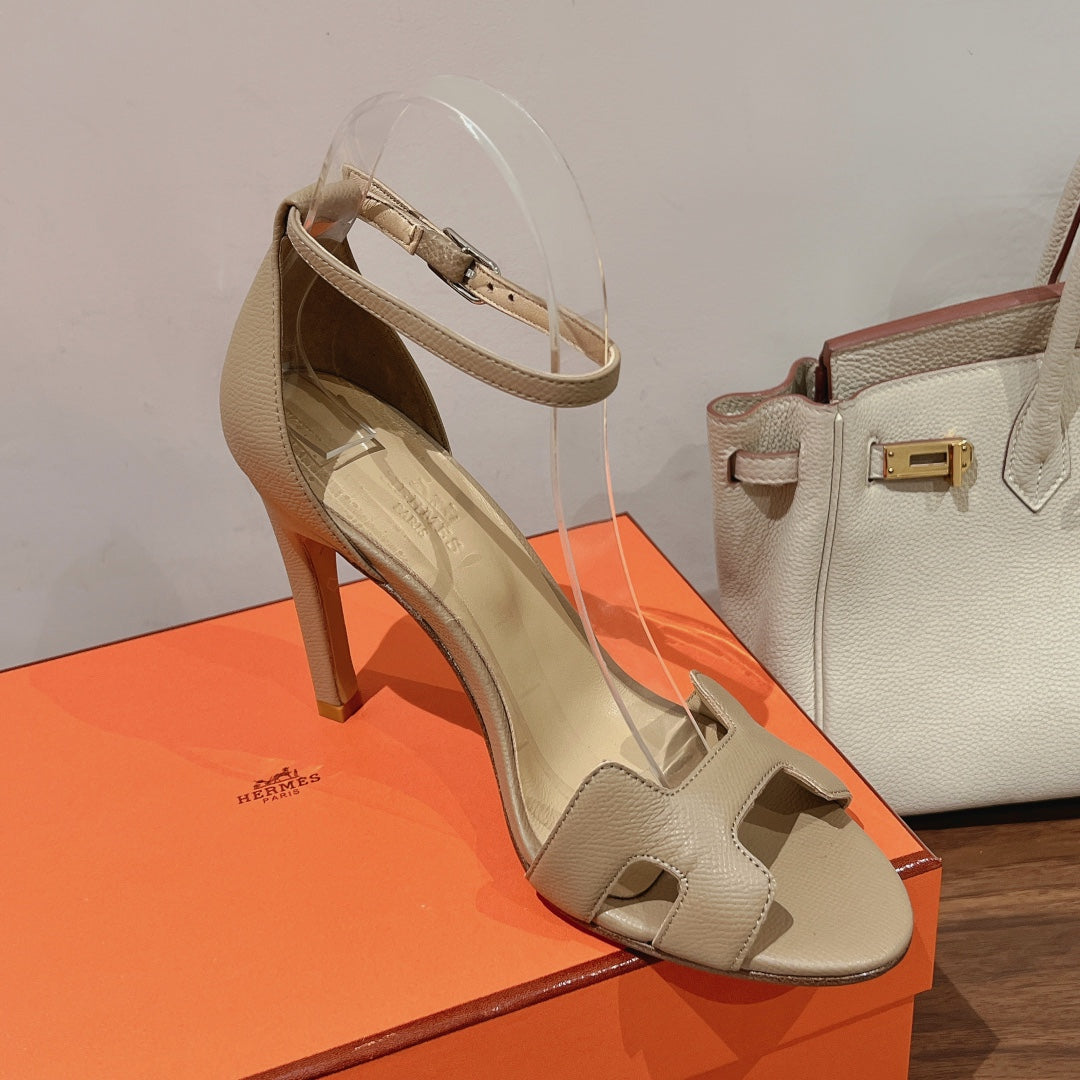 PREMIERE 115 SANDAL IN SAND BROWN CALFSKIN - 35