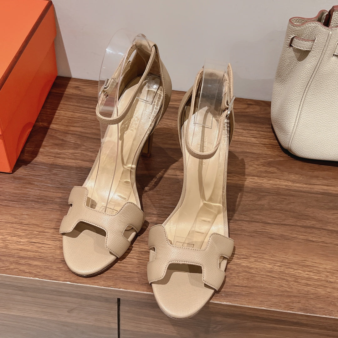PREMIERE 115 SANDAL IN SAND BROWN CALFSKIN - 35
