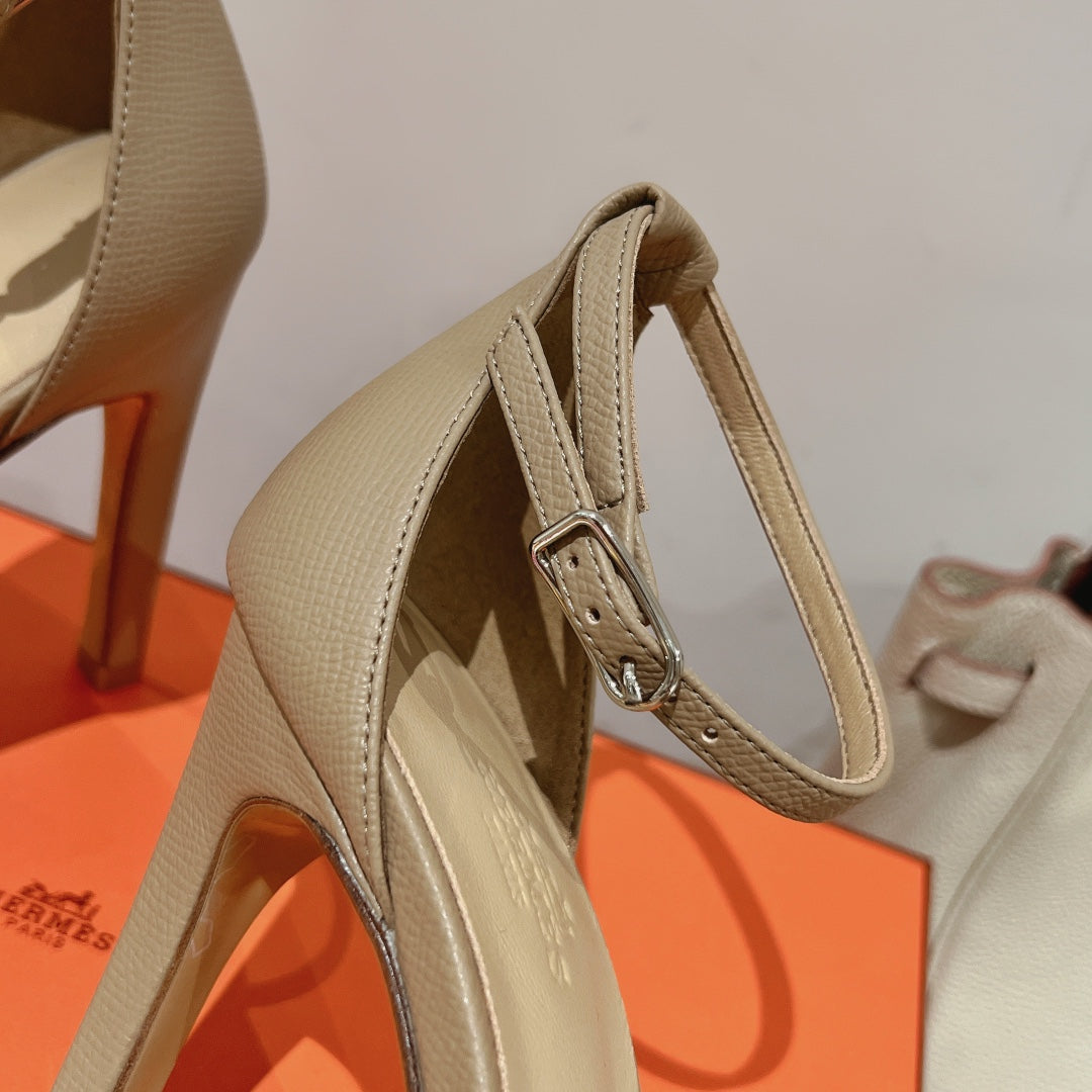 PREMIERE 115 SANDAL IN SAND BROWN CALFSKIN - 35