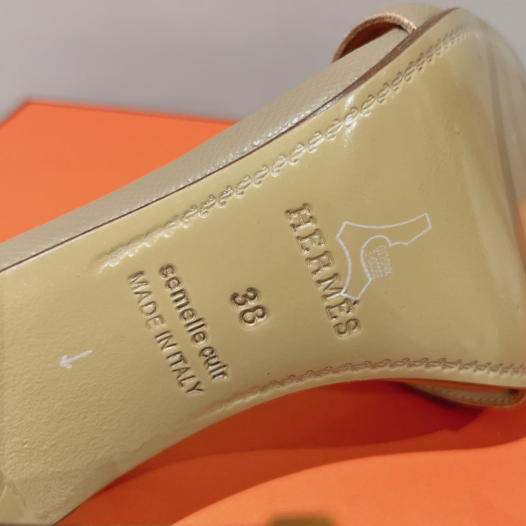 PREMIERE 115 SANDAL IN SAND BROWN CALFSKIN - 35
