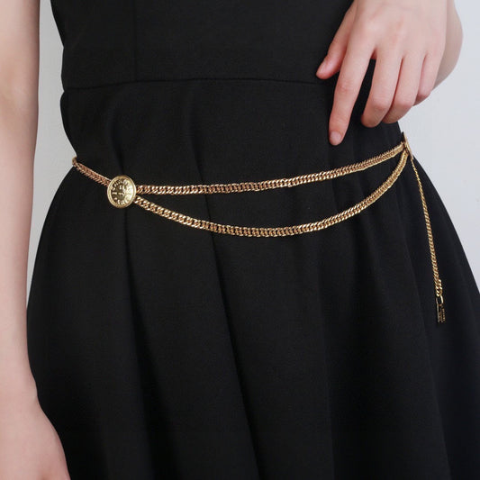 CHANEL 25S CHAIN BELT IN GOLD METALLIC 614473 - 30