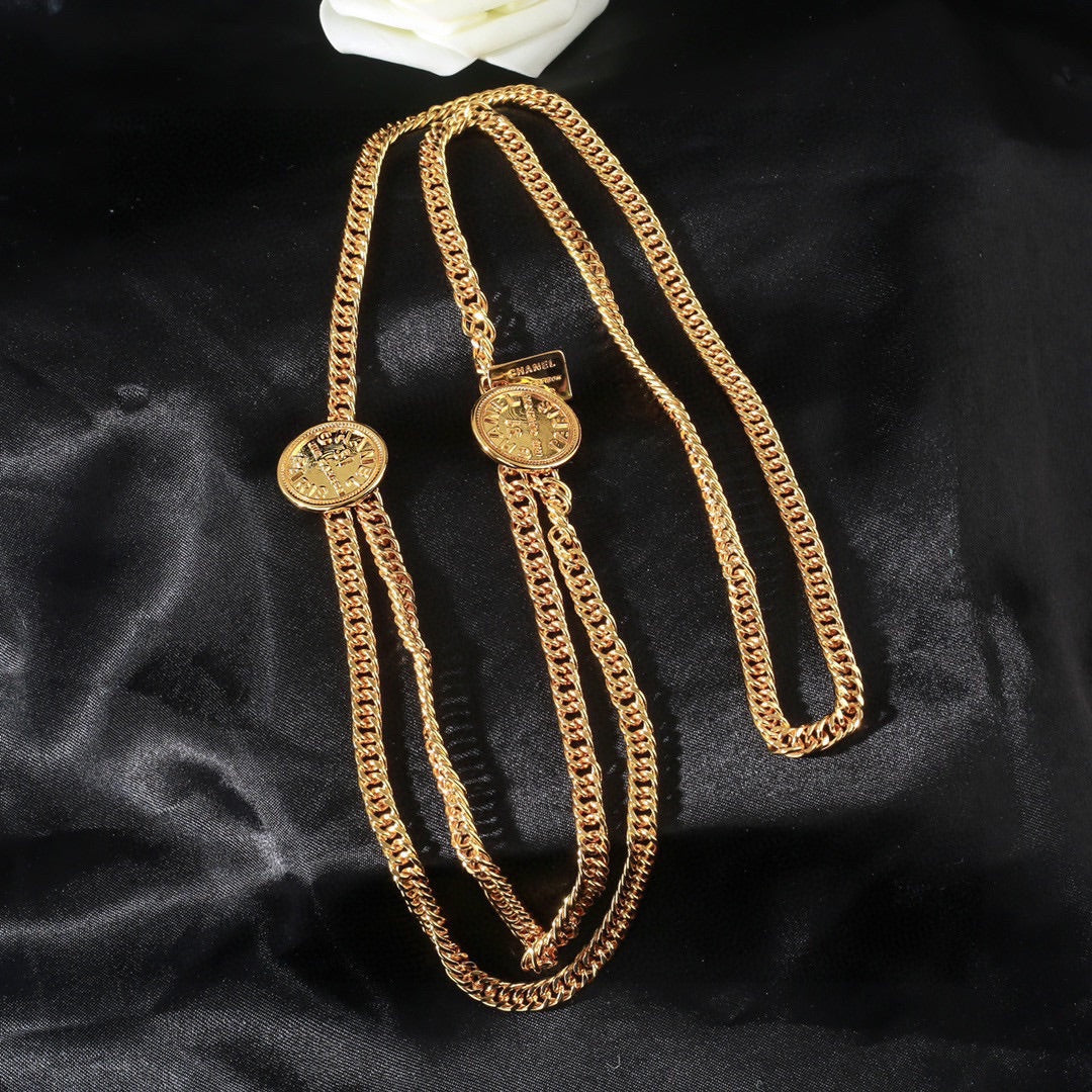 CHANEL 25S CHAIN BELT IN GOLD METALLIC 614473 - 30