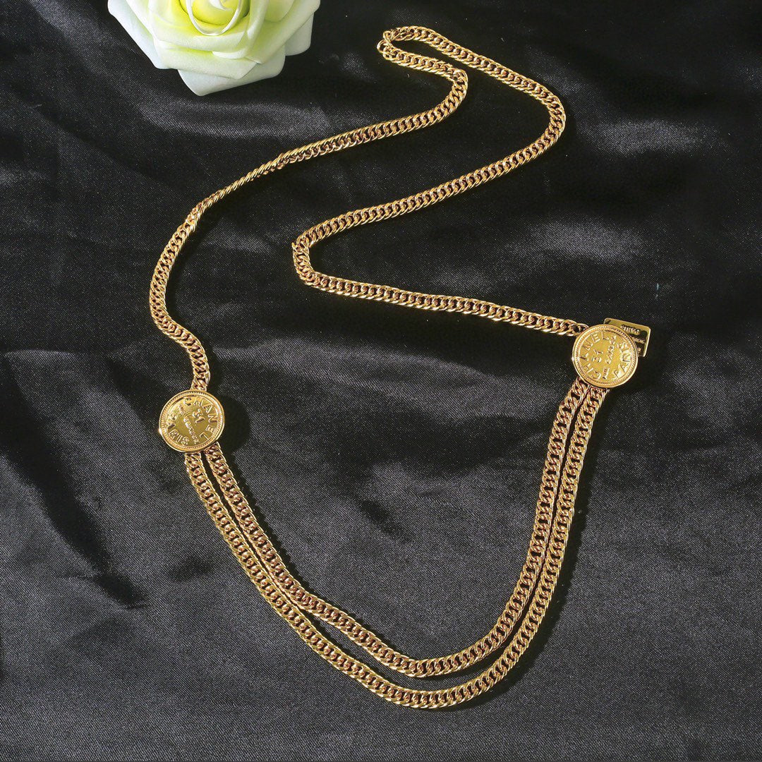 CHANEL 25S CHAIN BELT IN GOLD METALLIC 614473 - 30
