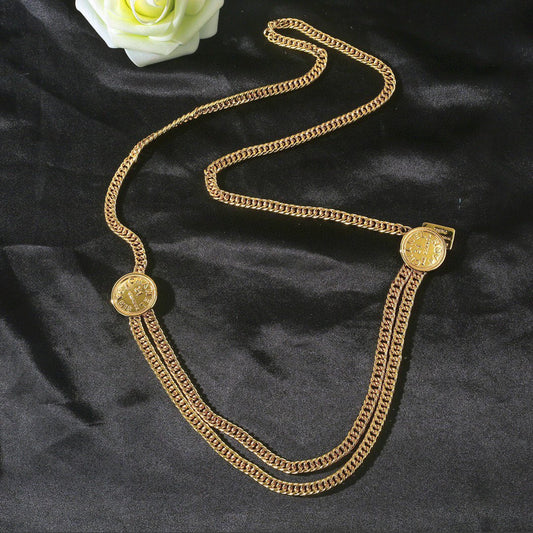 CHANEL 25S CHAIN BELT IN GOLD METALLIC 614473 - 30
