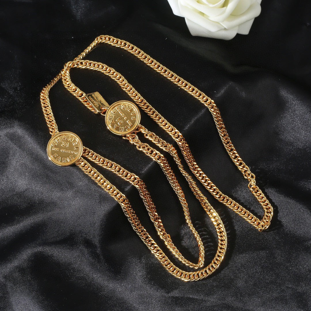 CHANEL 25S CHAIN BELT IN GOLD METALLIC 614473 - 30