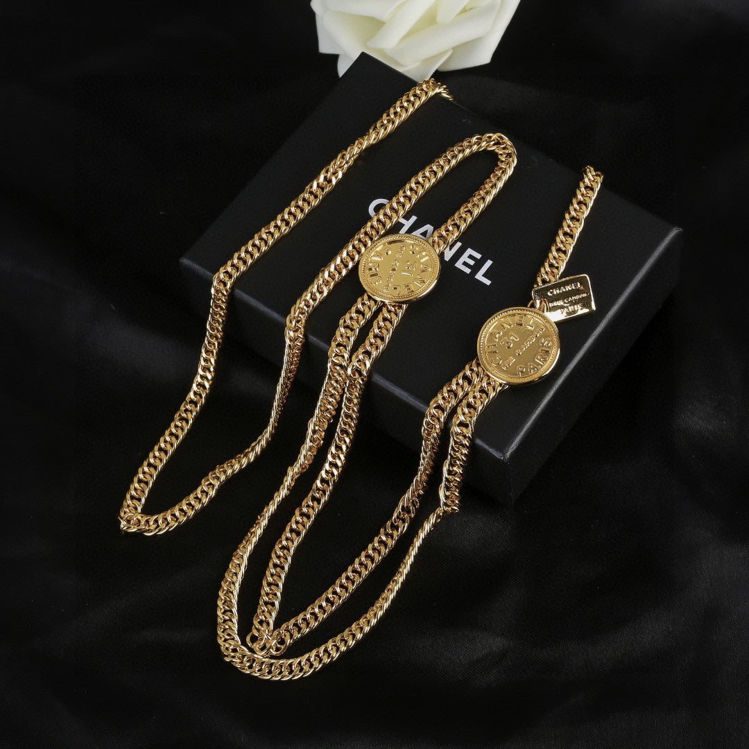 CHANEL 25S CHAIN BELT IN GOLD METALLIC 614473 - 30