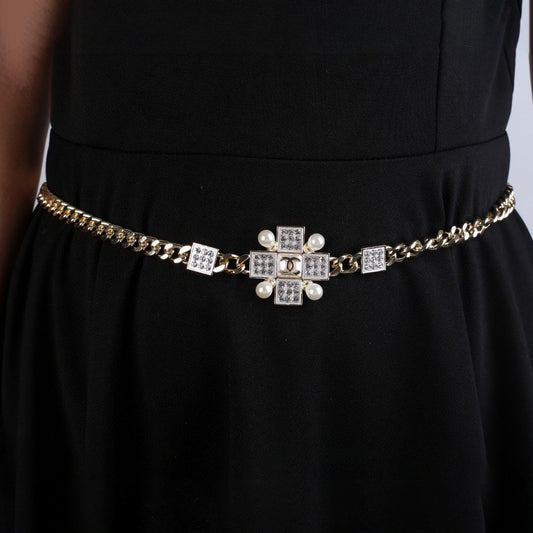 CHANEL 25S CHAIN BELT IN GOLD METAL 614478 - 30
