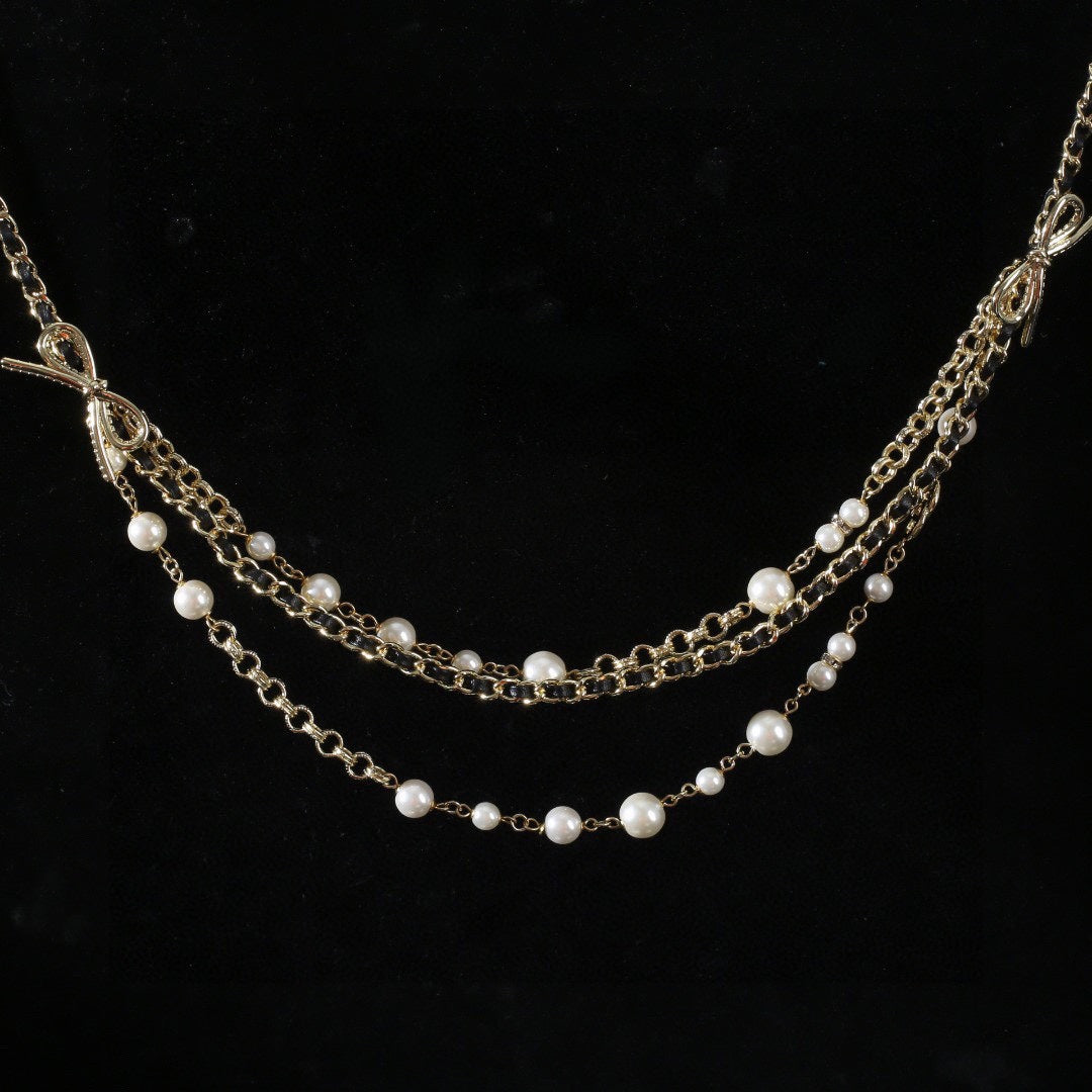 CHANEL 25S GOLD CHAIN BELT WITH PEARL 610440 - 30