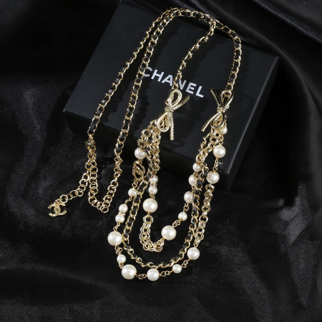 CHANEL 25S GOLD CHAIN BELT WITH PEARL 610440 - 30