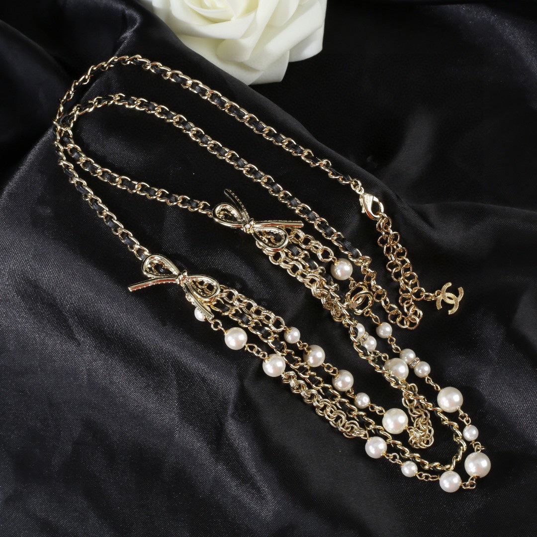CHANEL 25S GOLD CHAIN BELT WITH PEARL 610440 - 30