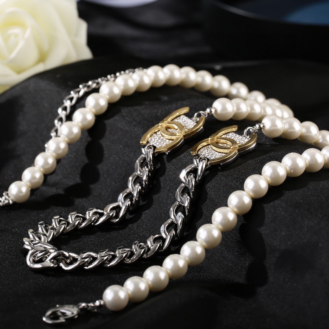 CHANEL 25S CHAIN BELT IN WHITE PEARL 614474 - 30