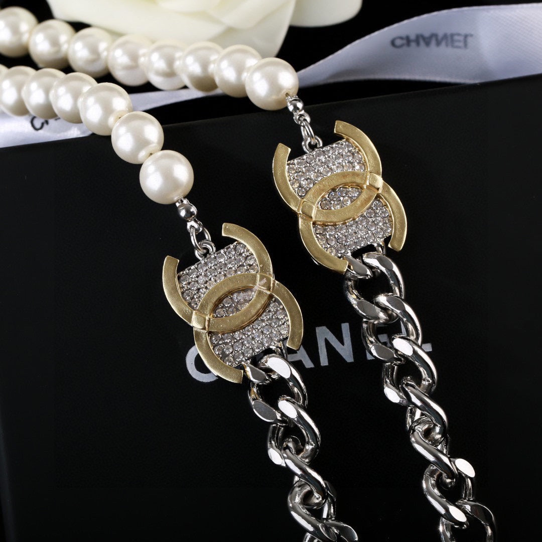 CHANEL 25S CHAIN BELT IN WHITE PEARL 614474 - 30