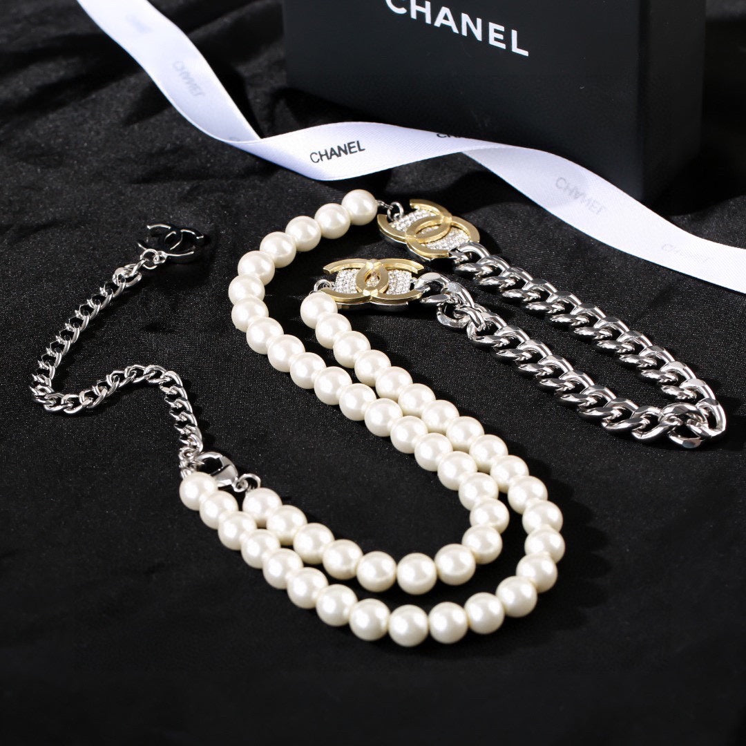 CHANEL 25S CHAIN BELT IN WHITE PEARL 614474 - 30