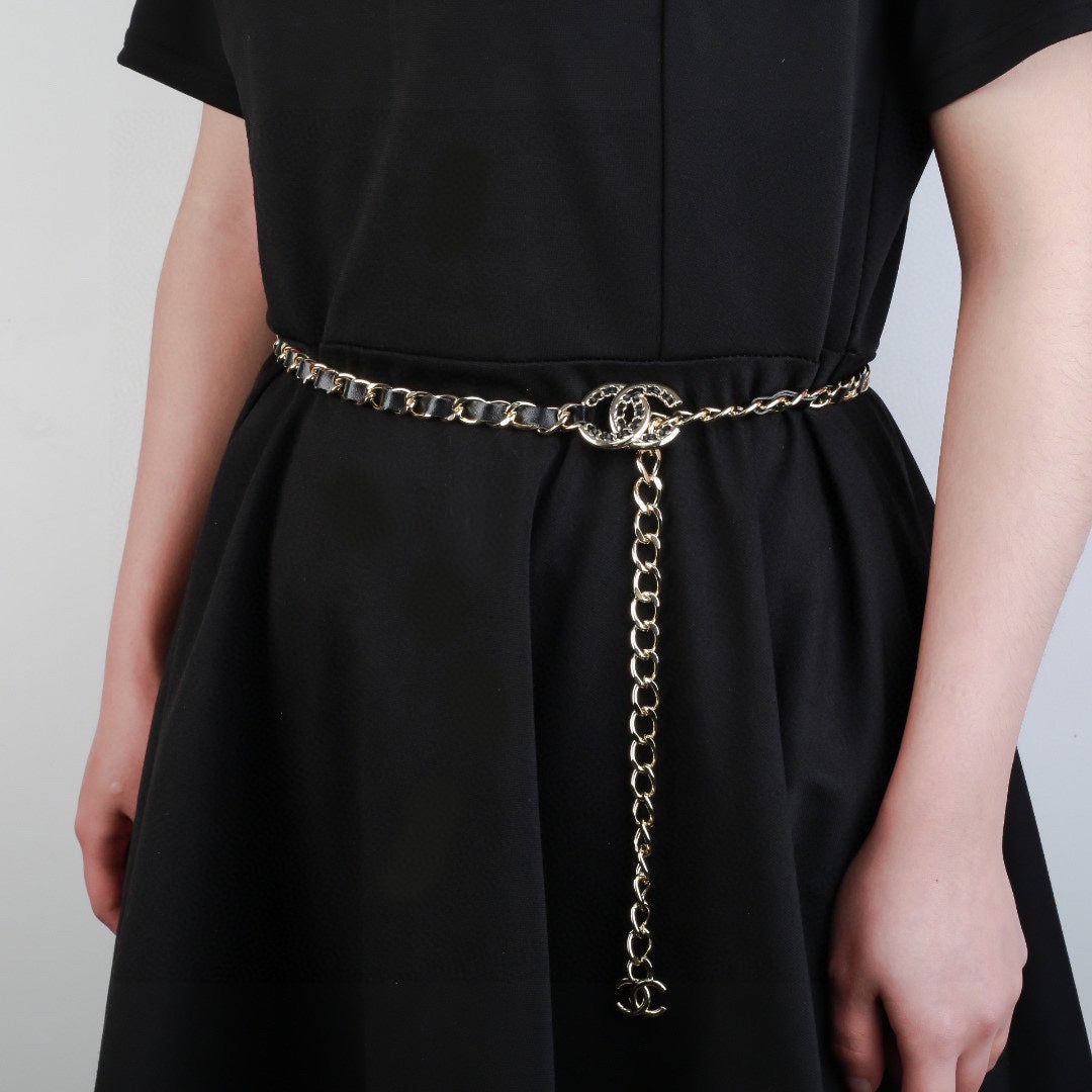 CHANEL 25S CHAIN BELT IN BLACK CALFSKIN 612710 - 30
