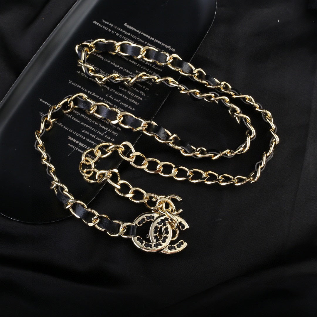 CHANEL 25S CHAIN BELT IN BLACK CALFSKIN 612710 - 30