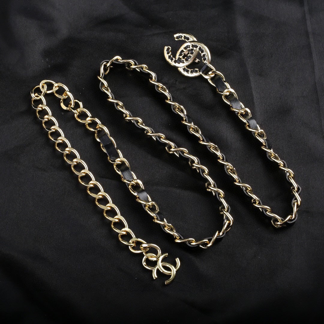CHANEL 25S CHAIN BELT IN BLACK CALFSKIN 612710 - 30