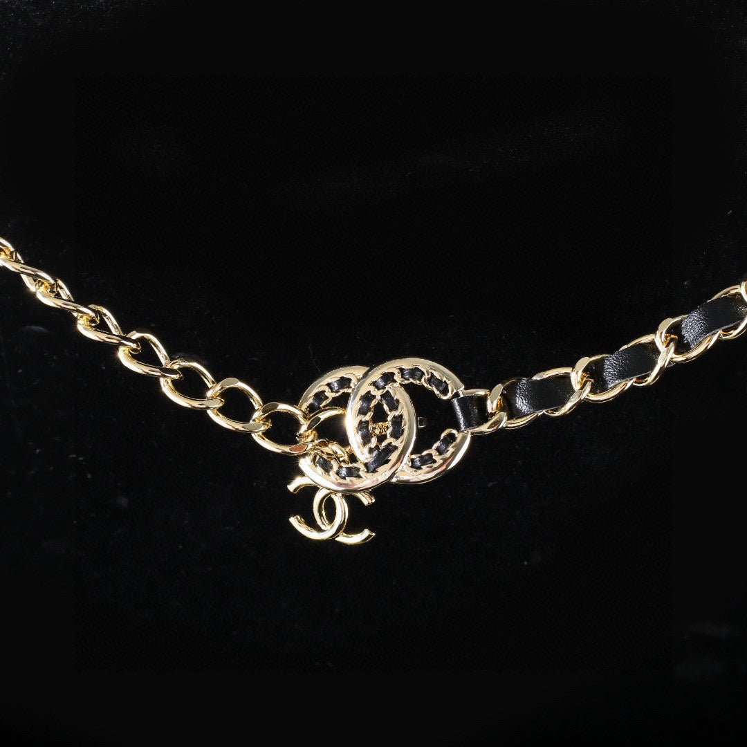 CHANEL 25S CHAIN BELT IN BLACK CALFSKIN 612710 - 30