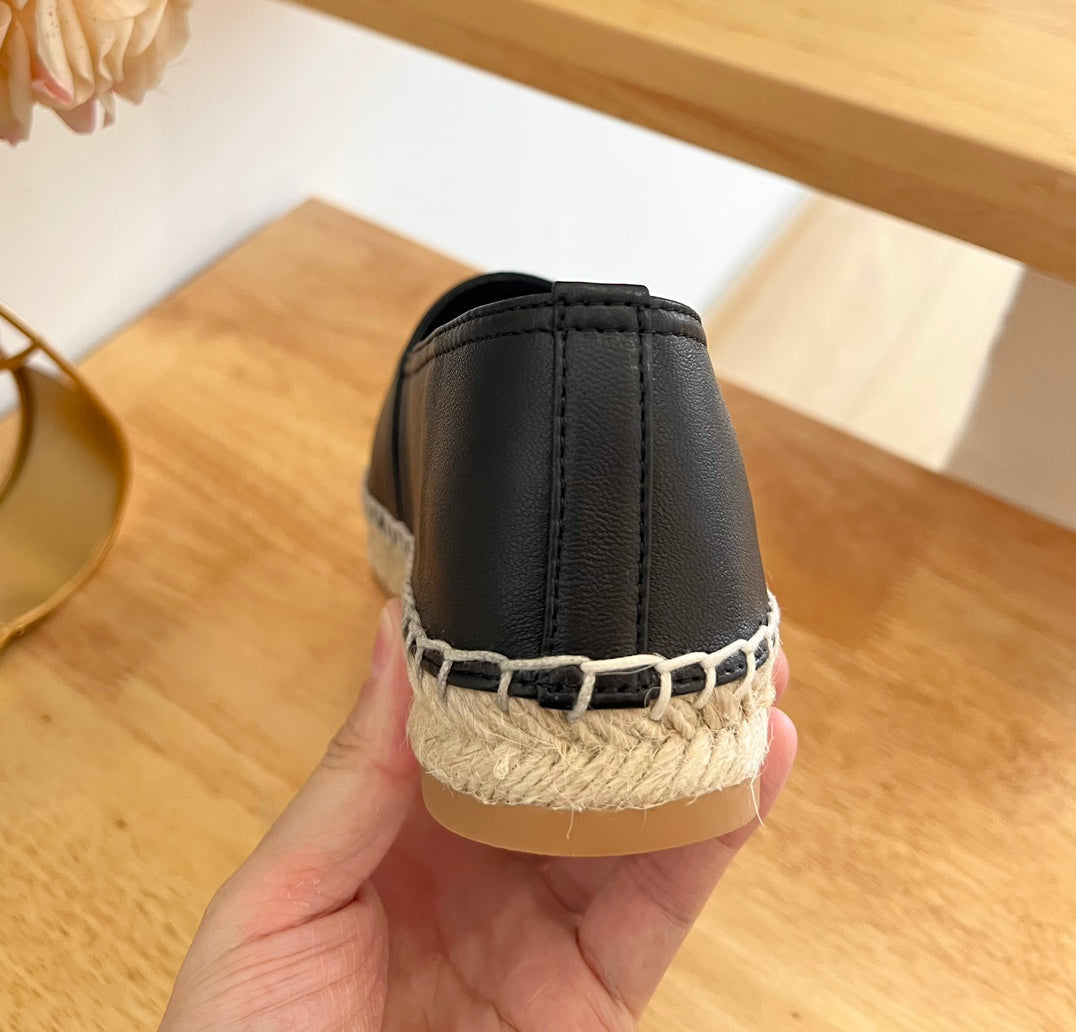 SL YVES LOGO SLIP ON BLACK CALFSKIN - 35