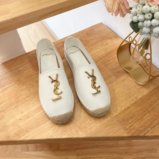 SL YVES LOGO SLIP ON WHITE CALFSKIN - 35