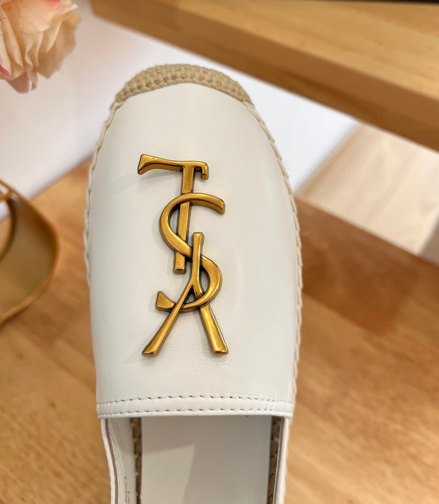 SL YVES LOGO SLIP ON WHITE CALFSKIN - 35