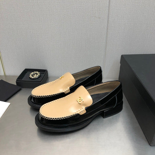 Double C Beige Cream Loafers Sheepskin - 35