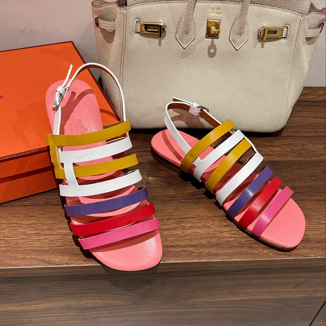 EPHESE SANDAL MULTI-COLOR CALFSKIN - 35