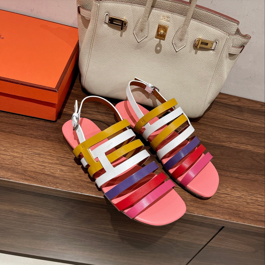 EPHESE SANDAL MULTI-COLOR CALFSKIN - 35