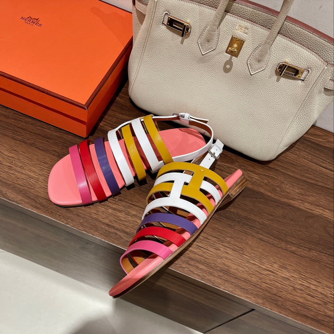 EPHESE SANDAL MULTI-COLOR CALFSKIN - 35