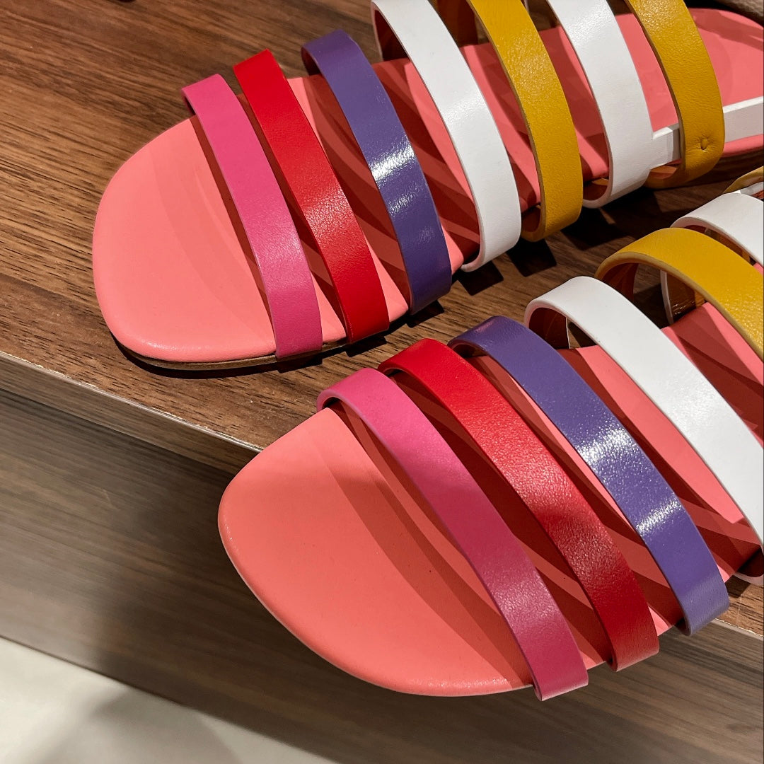 EPHESE SANDAL MULTI-COLOR CALFSKIN - 35