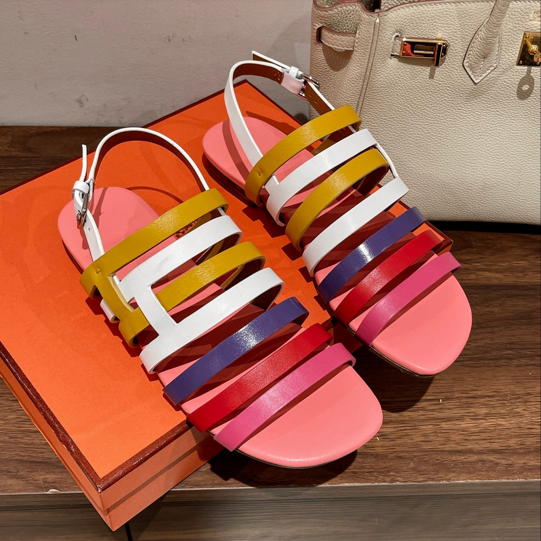 EPHESE SANDAL MULTI-COLOR CALFSKIN - 35