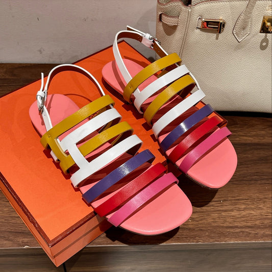 EPHESE SANDAL MULTI-COLOR CALFSKIN - 35