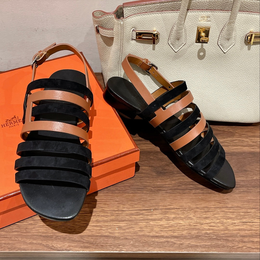 EPHESE SANDAL BLACK CALFSKIN - 35