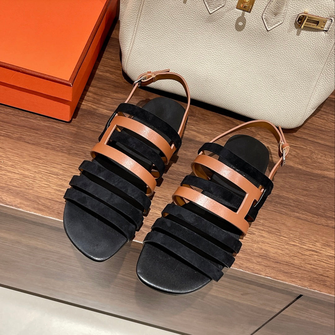 EPHESE SANDAL BLACK CALFSKIN - 35
