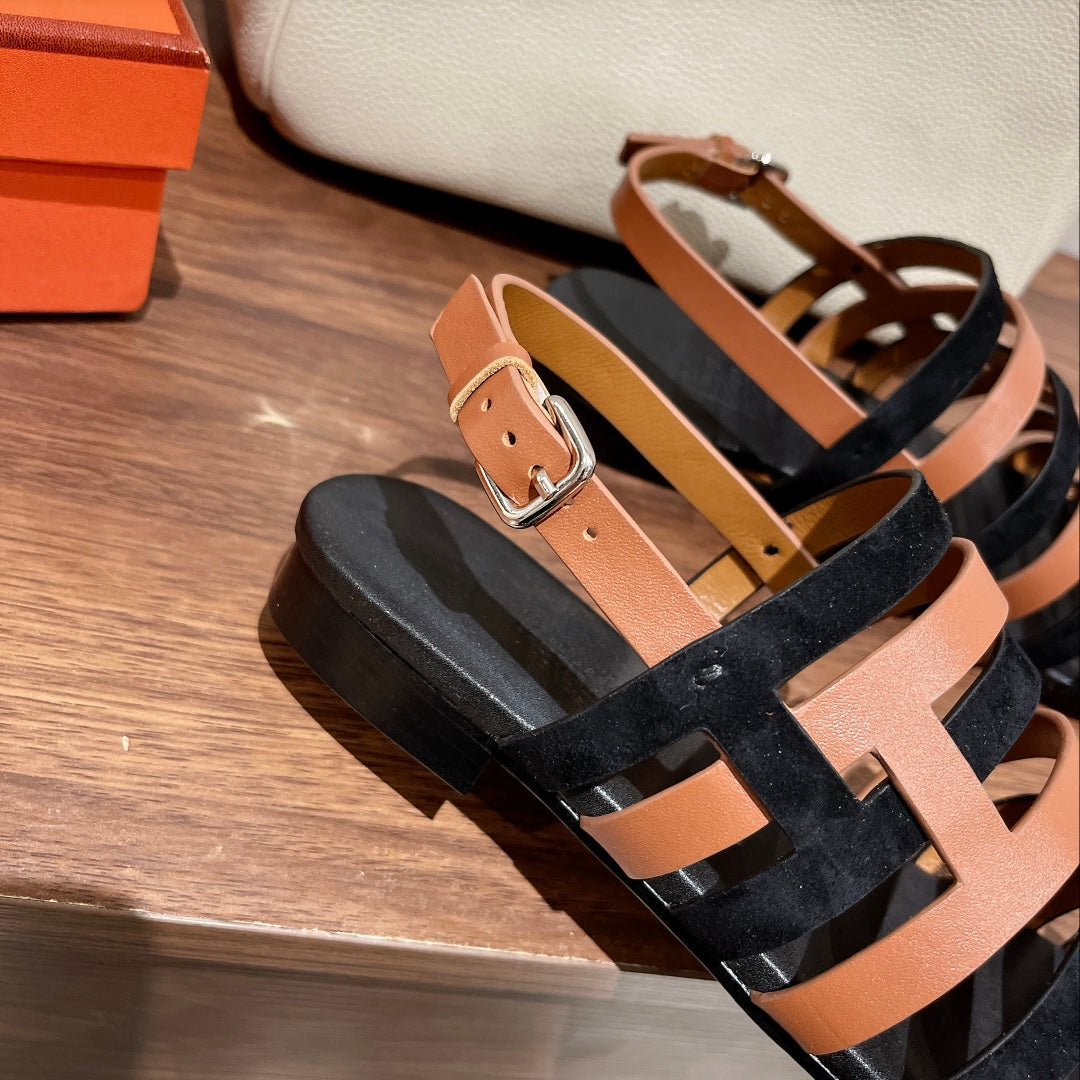 EPHESE SANDAL BLACK CALFSKIN - 35