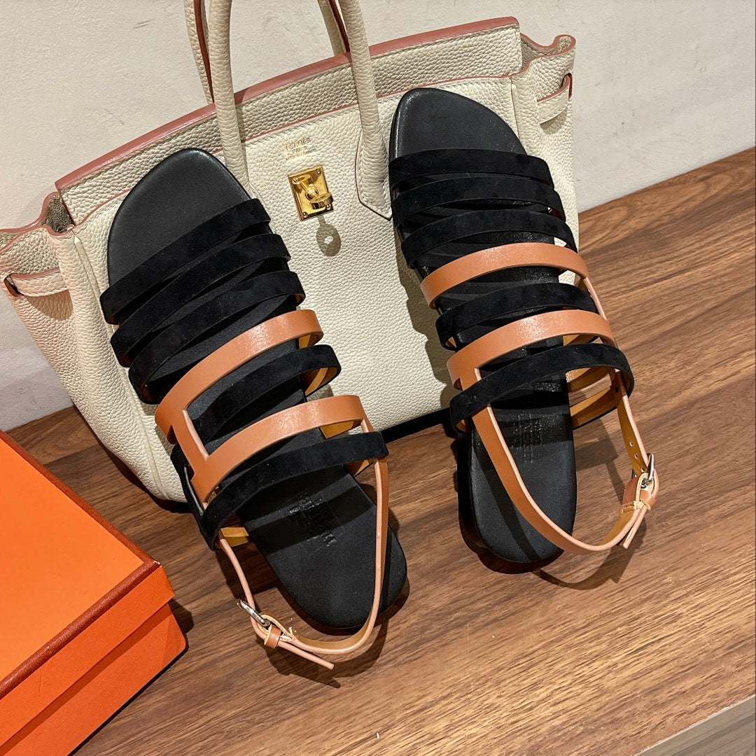 EPHESE SANDAL BLACK CALFSKIN - 35