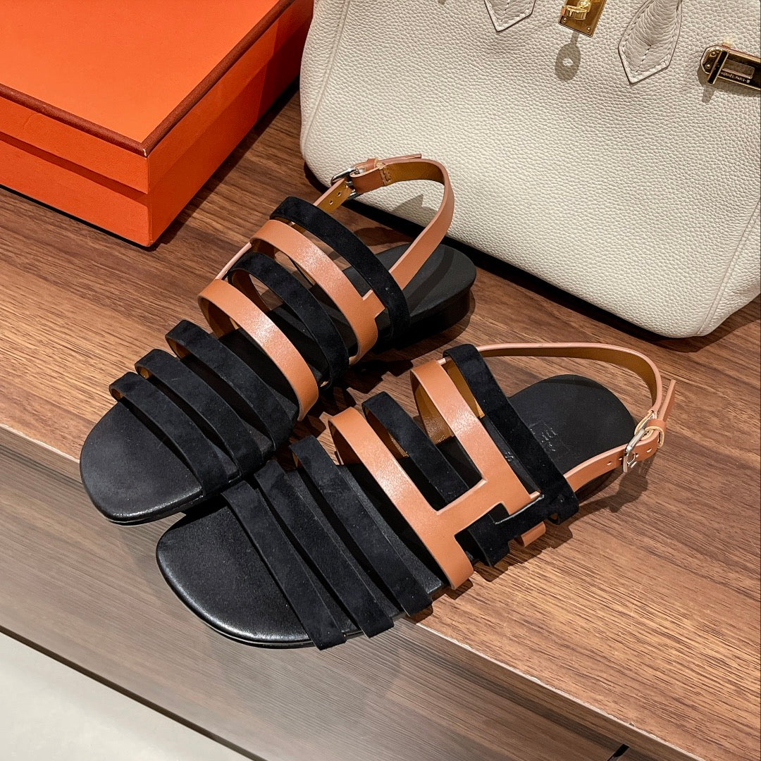 EPHESE SANDAL BLACK CALFSKIN - 35