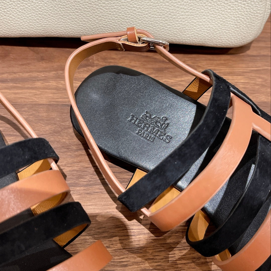 EPHESE SANDAL BLACK CALFSKIN - 35
