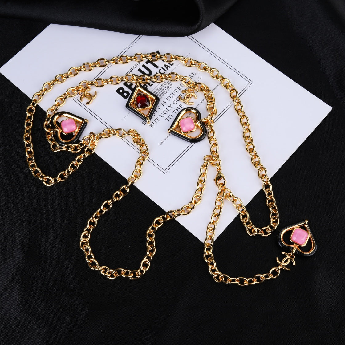 CHANEL 25S CHAIN BELT IN GOLD METALLIC STONE-EMBELLISHED 612631 - 30