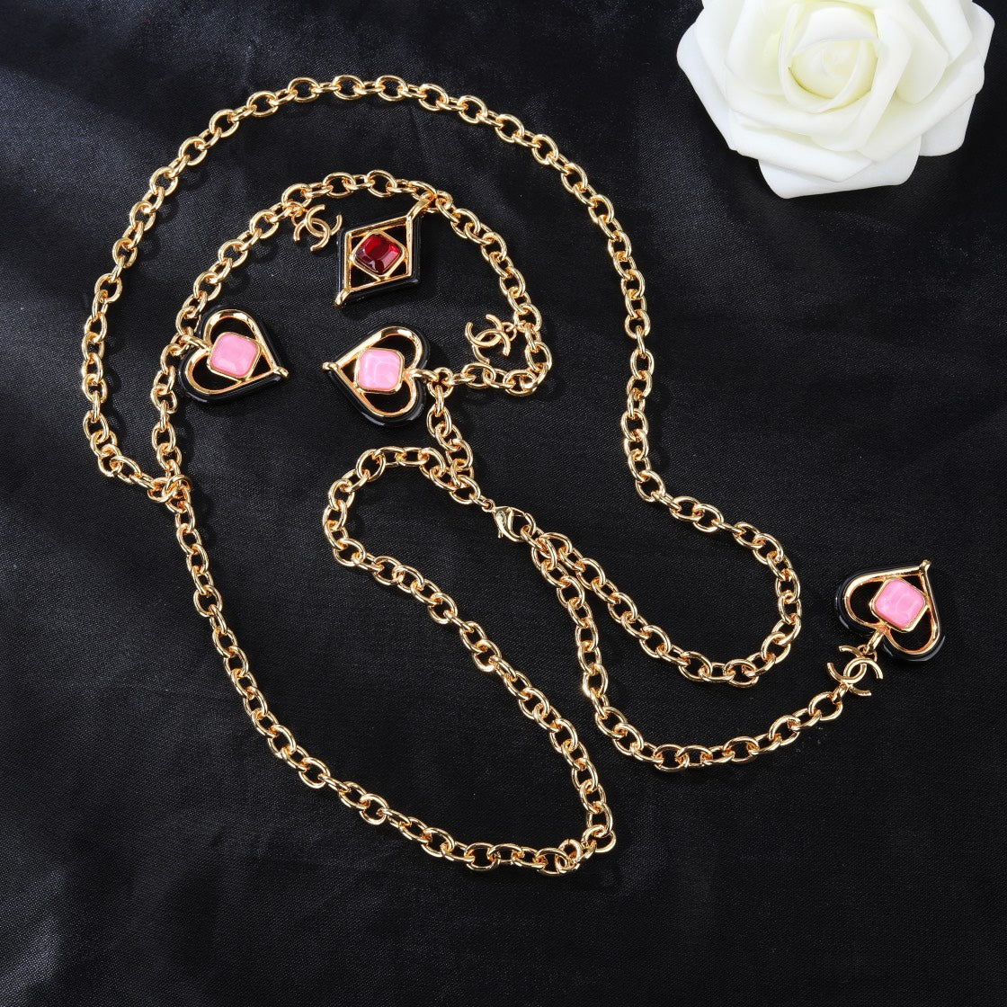 CHANEL 25S CHAIN BELT IN GOLD METALLIC STONE-EMBELLISHED 612631 - 30