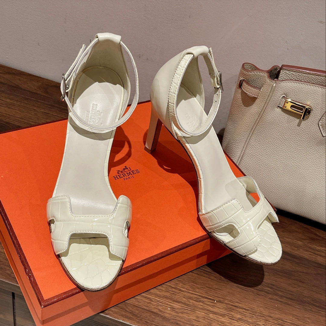 PREMIERE 105 SANDAL IN WHITE CALFSKIN - 35
